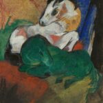 Franz Marc: Grünes und weißes Pferd (1913)