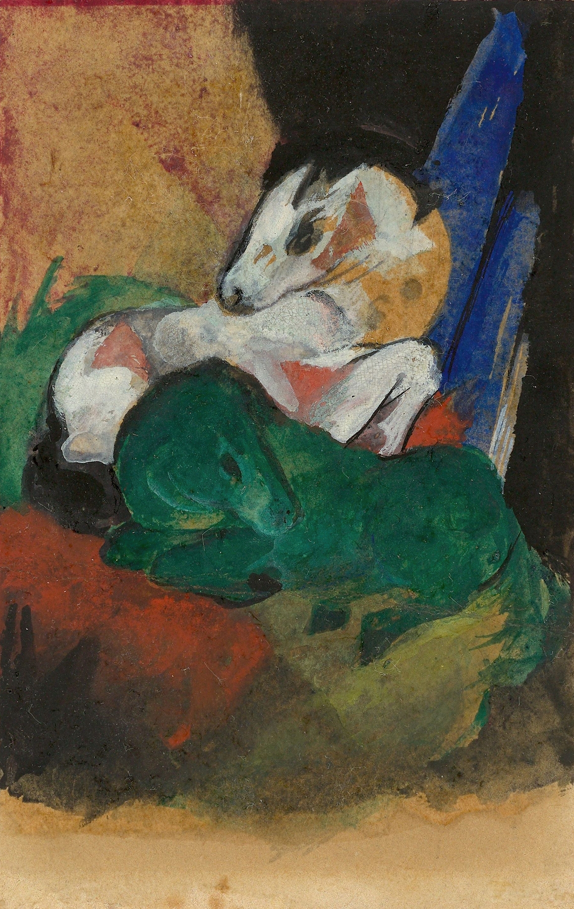 Franz Marc: Grünes und weißes Pferd (1913)