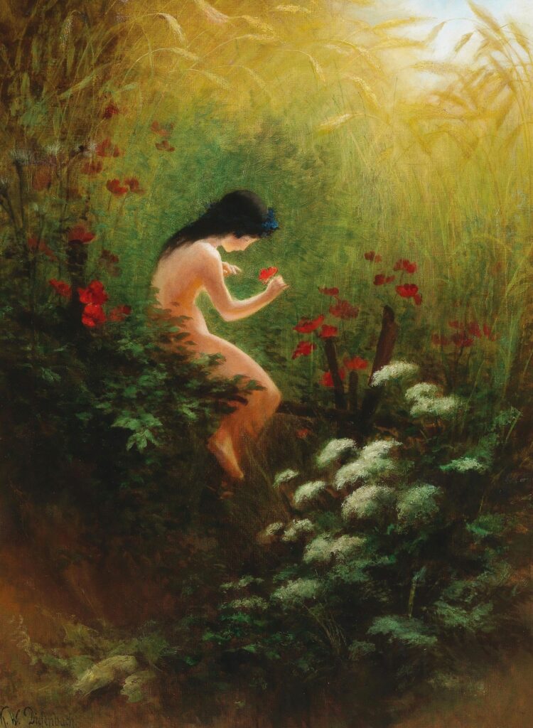 Karl Wilhelm Diefenbach: Mädchen mit Blume