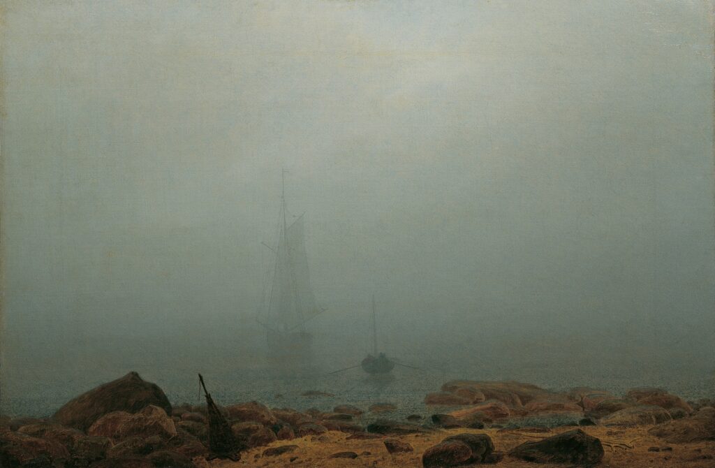 Meeresstrand im Nebel (1807) Caspar David Friedrich